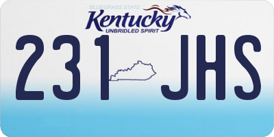 KY license plate 231JHS