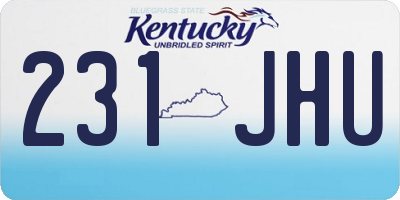 KY license plate 231JHU