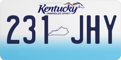 KY license plate 231JHY