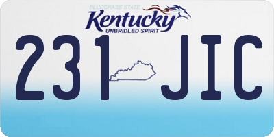 KY license plate 231JIC