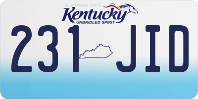 KY license plate 231JID