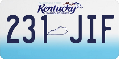 KY license plate 231JIF