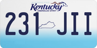 KY license plate 231JII