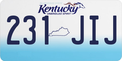 KY license plate 231JIJ