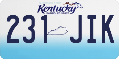 KY license plate 231JIK