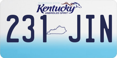 KY license plate 231JIN