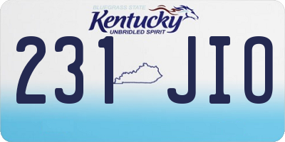 KY license plate 231JIO