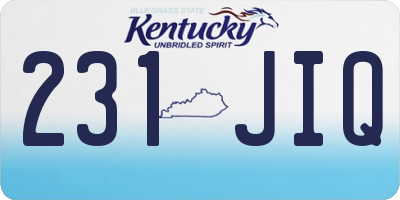 KY license plate 231JIQ