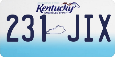 KY license plate 231JIX