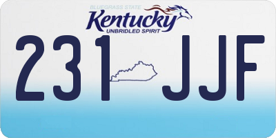 KY license plate 231JJF