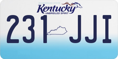 KY license plate 231JJI