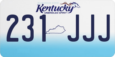 KY license plate 231JJJ