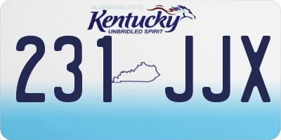 KY license plate 231JJX