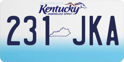 KY license plate 231JKA