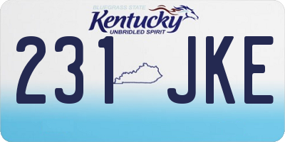 KY license plate 231JKE