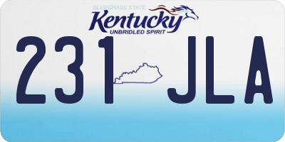 KY license plate 231JLA