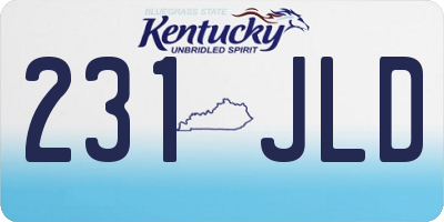 KY license plate 231JLD