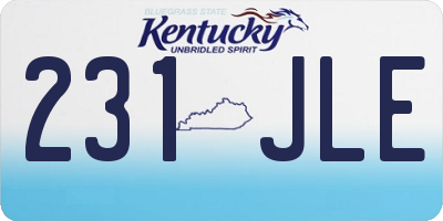 KY license plate 231JLE