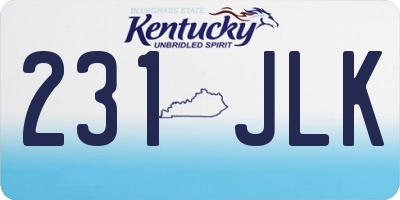 KY license plate 231JLK