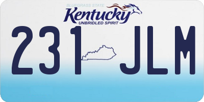 KY license plate 231JLM