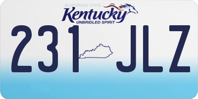 KY license plate 231JLZ