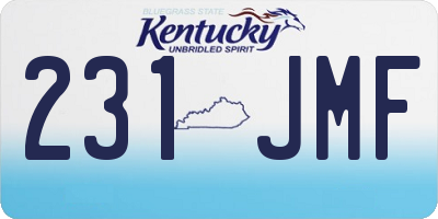 KY license plate 231JMF