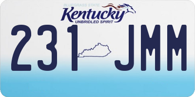 KY license plate 231JMM