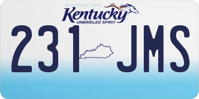 KY license plate 231JMS