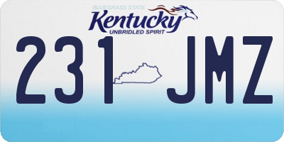 KY license plate 231JMZ