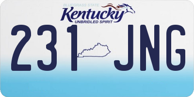 KY license plate 231JNG