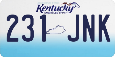 KY license plate 231JNK