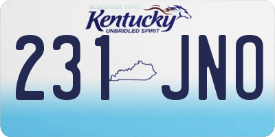 KY license plate 231JNO