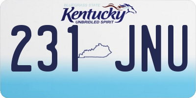 KY license plate 231JNU