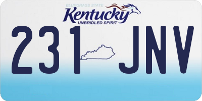 KY license plate 231JNV