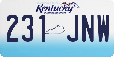 KY license plate 231JNW