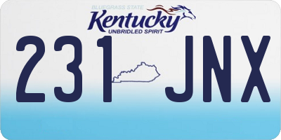 KY license plate 231JNX