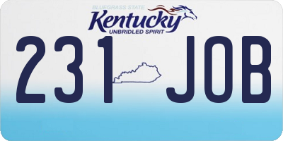KY license plate 231JOB