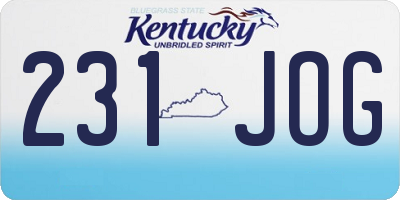KY license plate 231JOG
