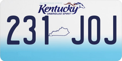 KY license plate 231JOJ