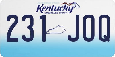 KY license plate 231JOQ