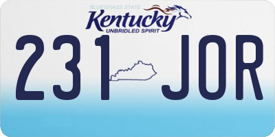 KY license plate 231JOR