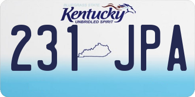 KY license plate 231JPA
