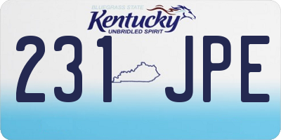 KY license plate 231JPE
