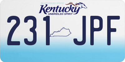 KY license plate 231JPF