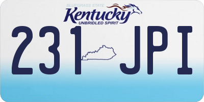 KY license plate 231JPI