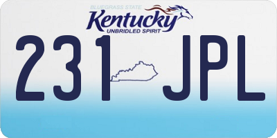 KY license plate 231JPL