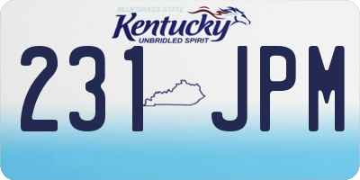 KY license plate 231JPM