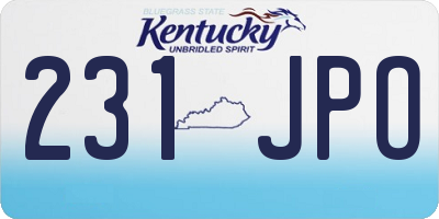 KY license plate 231JPO