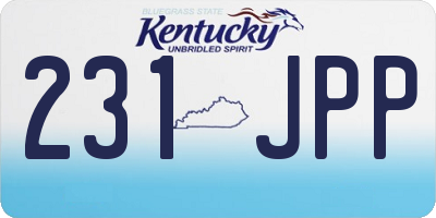 KY license plate 231JPP