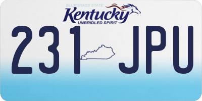 KY license plate 231JPU